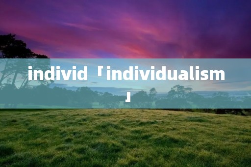 individ「individualism」
