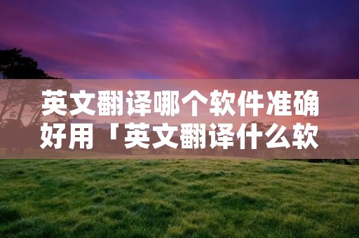 英文翻译哪个软件准确好用「英文翻译什么软件好用」 英文翻译哪个软件准确好用「英文翻译什么软件好用」