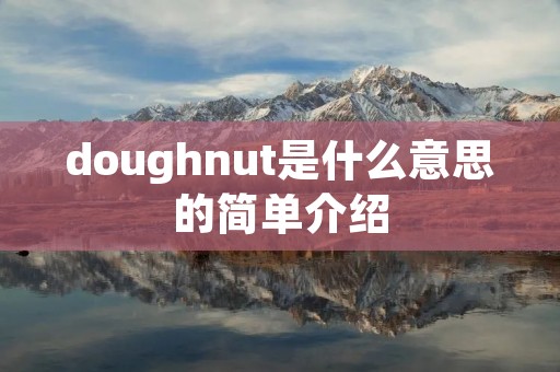 doughnut是什么意思的简单介绍 doughnut是什么意思的简单介绍
