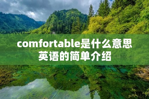 comfortable是什么意思英语的简单介绍