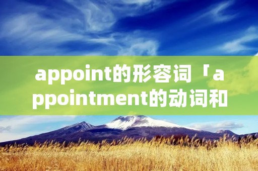 appoint的形容词「appointment的动词和形容词」