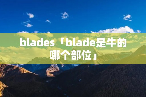 blades「blade是牛的哪个部位」