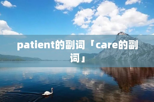 patient的副词「care的副词」 patient的副词「care的副词」