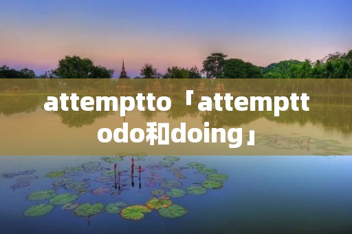 attemptto「attempttodo和doing」