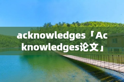 acknowledges「Acknowledges论文」