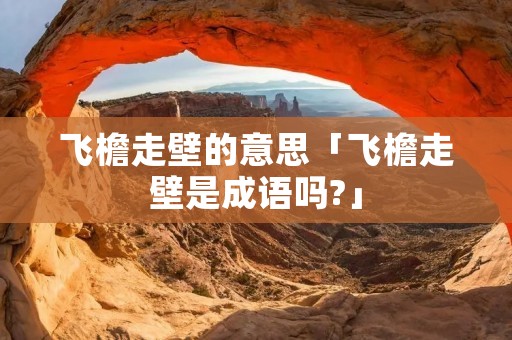 飞檐走壁的意思「飞檐走壁是成语吗?」