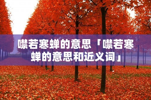 噤若寒蝉的意思「噤若寒蝉的意思和近义词」