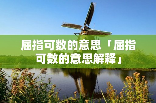 屈指可数的意思「屈指可数的意思解释」