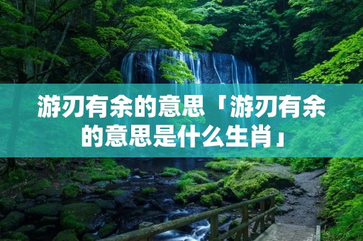 游刃有余的意思「游刃有余的意思是什么生肖」 游刃有余的意思「游刃有余的意思是什么生肖」