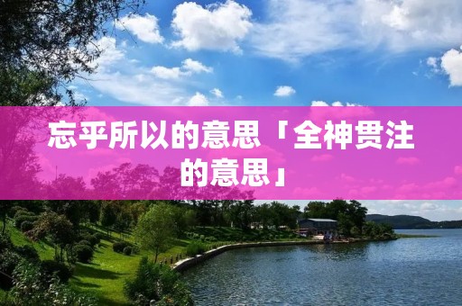 忘乎所以的意思「全神贯注的意思」