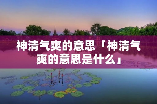 神清气爽的意思「神清气爽的意思是什么」