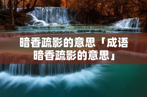 暗香疏影的意思「成语暗香疏影的意思」