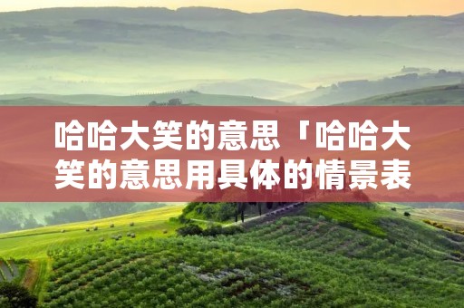 哈哈大笑的意思「哈哈大笑的意思用具体的情景表现出来」