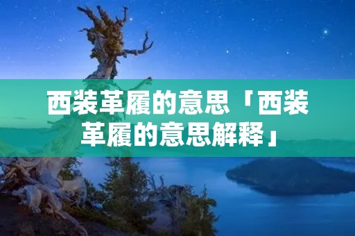 西装革履的意思「西装革履的意思解释」