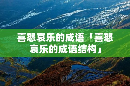 喜怒哀乐的成语「喜怒哀乐的成语结构」