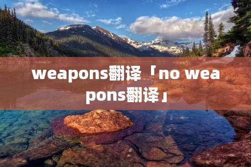 weapons翻译「no weapons翻译」