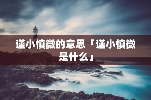 谨小慎微的意思「谨小慎微是什么」