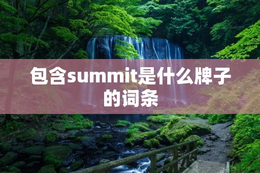 包含summit是什么牌子的词条