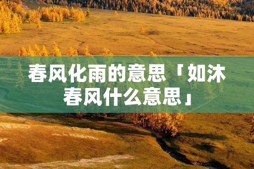 春风化雨的意思「如沐春风什么意思」