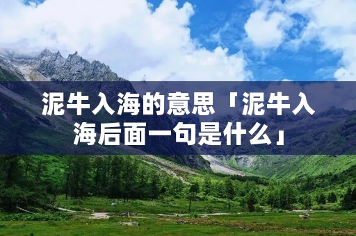泥牛入海的意思「泥牛入海后面一句是什么」