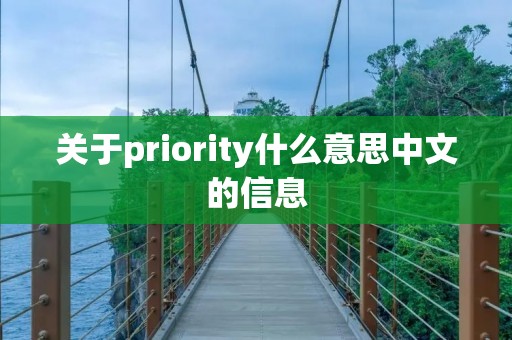 关于priority什么意思中文的信息