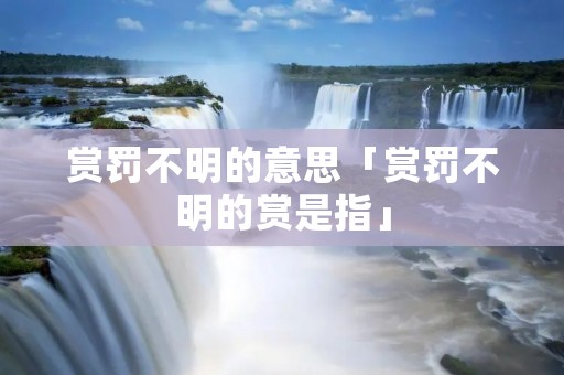 赏罚不明的意思「赏罚不明的赏是指」
