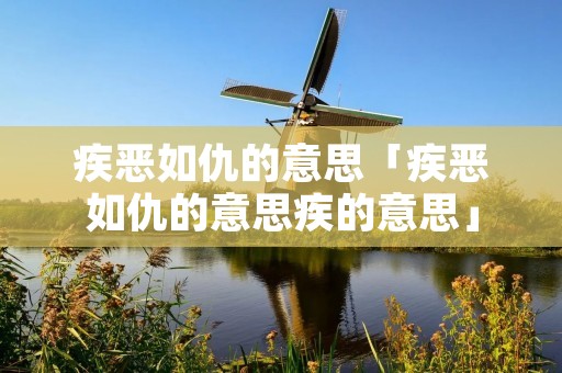 疾恶如仇的意思「疾恶如仇的意思疾的意思」
