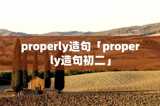 properly造句「properly造句初二」