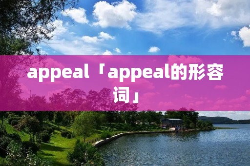 appeal「appeal的形容词」