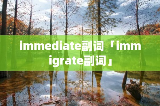 immediate副词「immigrate副词」