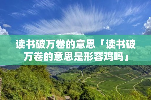 读书破万卷的意思「读书破万卷的意思是形容鸡吗」