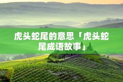 虎头蛇尾的意思「虎头蛇尾成语故事」