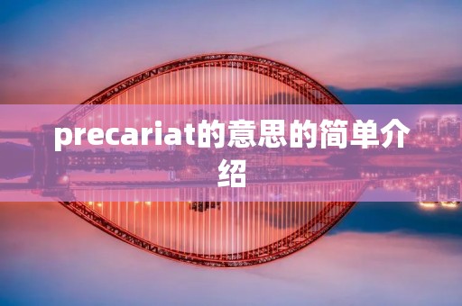 precariat的意思的简单介绍 precariat的意思的简单介绍