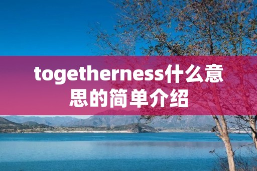 togetherness什么意思的简单介绍 togetherness什么意思的简单介绍