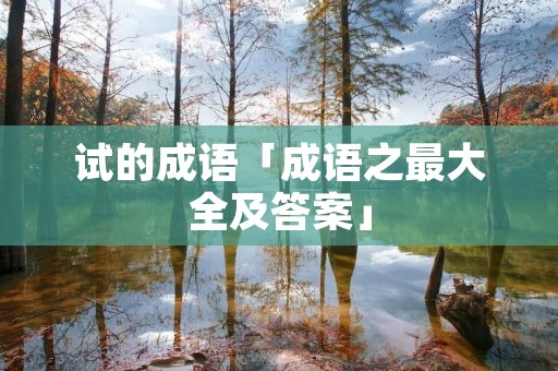 试的成语「成语之最大全及答案」