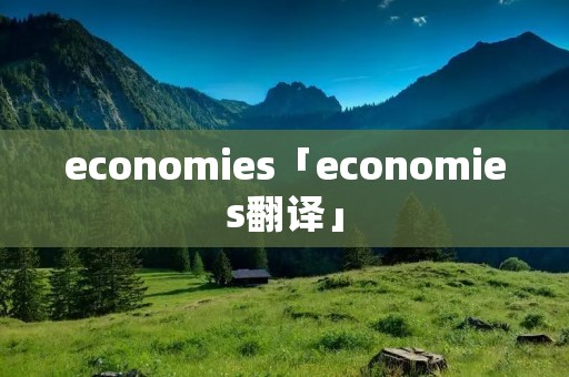 economies「economies翻译」 economies「economies翻译」