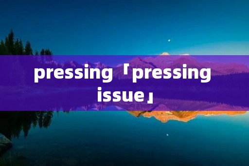 pressing「pressing issue」