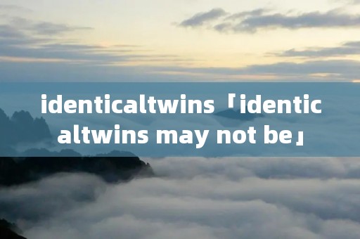 identicaltwins「identicaltwins may not be」 identicaltwins「identicaltwins may not be」