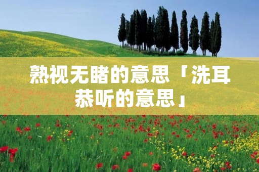 熟视无睹的意思「洗耳恭听的意思」