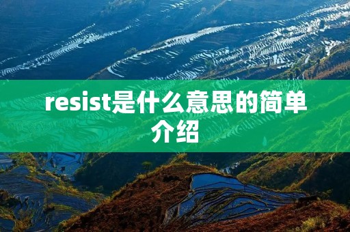 resist是什么意思的简单介绍