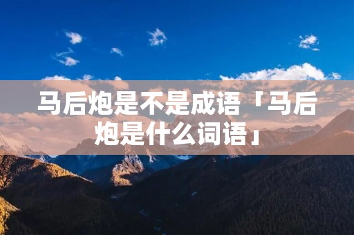 马后炮是不是成语「马后炮是什么词语」