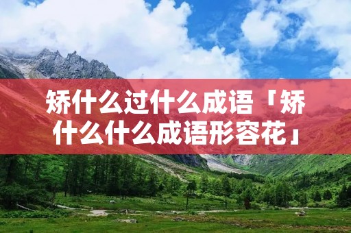 矫什么过什么成语「矫什么什么成语形容花」