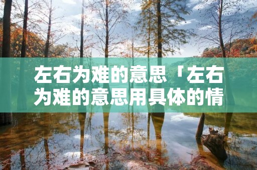 左右为难的意思「左右为难的意思用具体的情景表现出来」