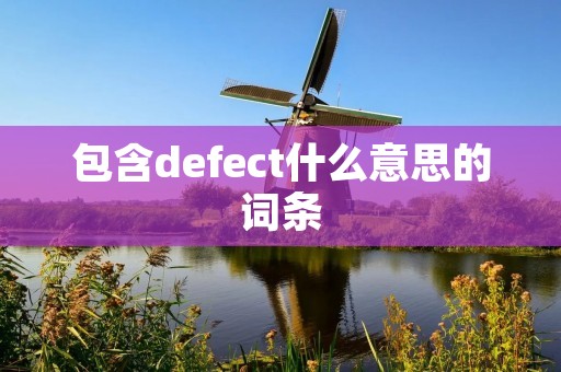 包含defect什么意思的词条