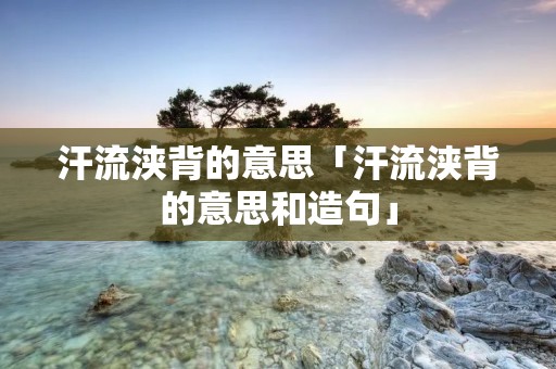 汗流浃背的意思「汗流浃背的意思和造句」