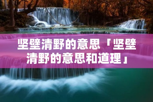 坚壁清野的意思「坚壁清野的意思和道理」