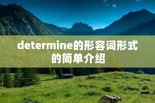 determine的形容词形式的简单介绍
