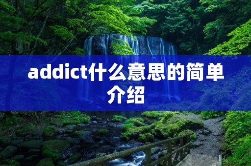 addict什么意思的简单介绍