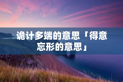 诡计多端的意思「得意忘形的意思」
