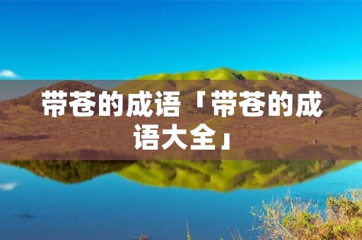 带苍的成语「带苍的成语大全」